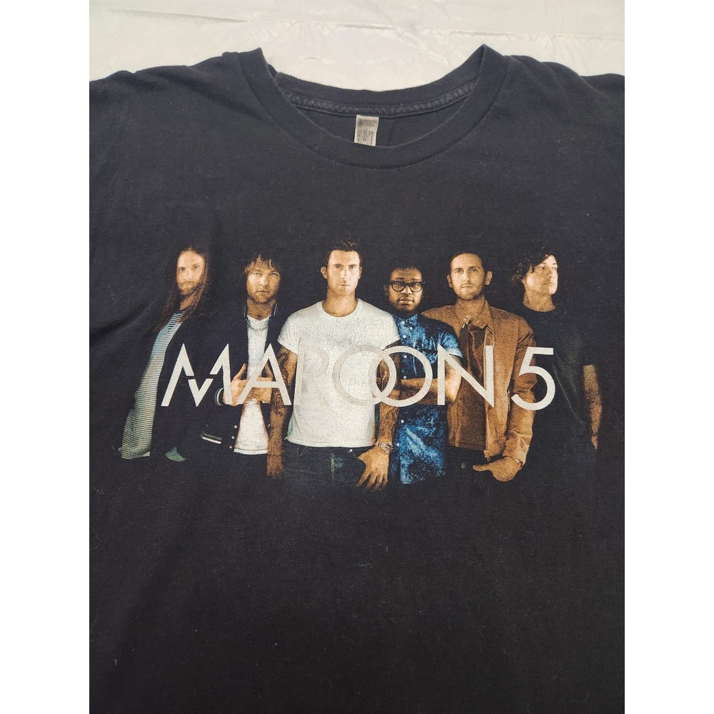 Maroon 5 Shirt Mens XL Black 2016 Tour Cities Graphic Tee American Apparel